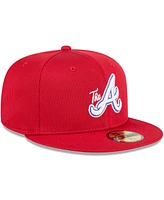 New Era Men's Red Atlanta Braves City Connect Batting Practice 59FIFTY Fitted Hat