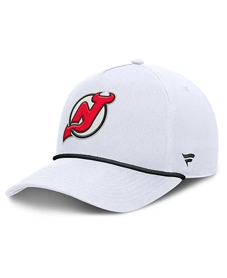Fanatics Men's White New Jersey Devils Rope A-Frame Adjustable Hat