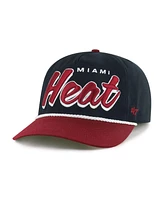 '47 Brand Men's Black/Red Miami Heat Dropshadow Rope Hitch Adjustable Hat