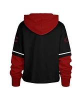 '47 Brand Women's Black Cincinnati Reds City Connect Shortstop Cropped Pullover Hoodie