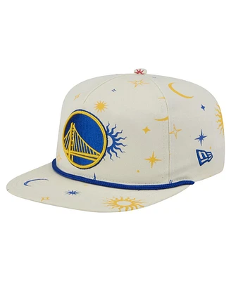 New Era Men's Cream Golden State Warriors Lunar Golfer Snapback Hat