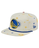 New Era Men's Cream Golden State Warriors Lunar Golfer Snapback Hat