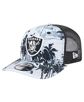 New Era Men's Black Las Vegas Raiders Hula Trucker 9SEVENTY Adjustable Hat