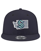 New Era Men's Deep Sea Blue Seattle Kraken State Pride 9FIFTY Snapback Hat