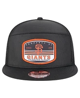 New Era Men's Black San Francisco Giants Split Panel 9FIFTY Trucker Snapback Hat