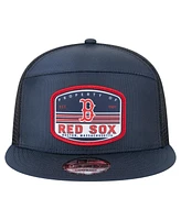 New Era Men's Navy Boston Red Sox Split Panel 9FIFTY Trucker Snapback Hat
