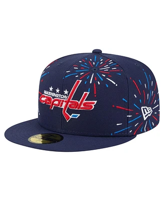 New Era Men's Navy Washington Capitals Americana Fireworks 59FIFTY Fitted Hat