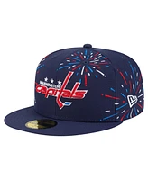 New Era Men's Navy Washington Capitals Americana Fireworks 59FIFTY Fitted Hat