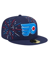 New Era Men's Navy Philadelphia Flyers Americana Fireworks 59FIFTY Fitted Hat