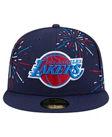 New Era Men's Navy Los Angeles Lakers Americana Fireworks 59FIFTY Fitted Hat