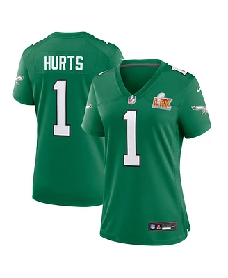 Nike Women's Jalen Hurts Kelly Green Philadelphia Eagles Super Bowl Lix 2nd Alternate Game Jersey