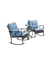3-Piece Rocking Patio Bistro Set with Coffee Table