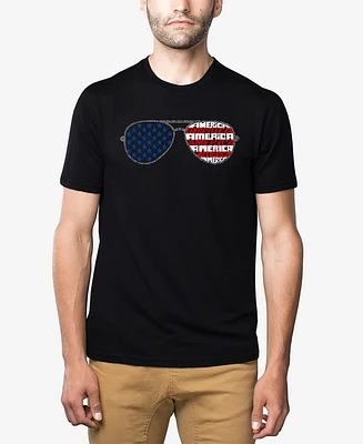 La Pop Art Men's Americana Sunglasses Premium Blend Word T-Shirt