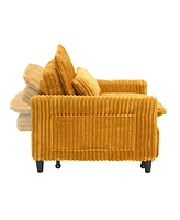 Yellow comfortable chair for Small apartment Bedroom space Balcony Small sofa bed Lazy Small sofa with a pillo