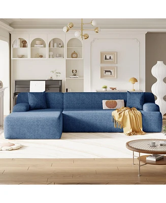 Modern Large L-Shape Modular Sectional Sofa for Living Room, Bedroom, Salon, 2 Piece Free Combination, Simplified Style