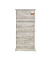 4-Tier Glass Display Cabinet with Flip-up Doors