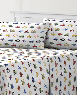 Dream Factory Trains Trucks -Pc. Sheet Set