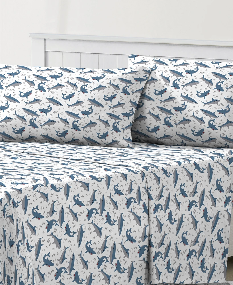 Dream Factory Sharks -Pc. Sheet Set