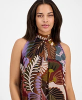 Robbie Bee Women's Printed Mock-Neck Shift Dress