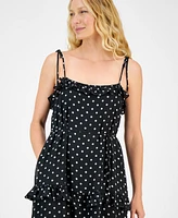 julia jordan Women's Tie-Strap Ruffle-Tier Maxi Dress