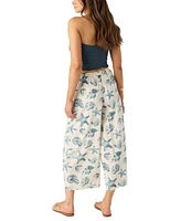 O'Neill Juniors' Murrie Seashell-Print Flowy Cropped Pants