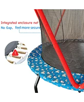66" Trampoline for Kids Toddler Indoor Outdoor Small Trampolines for Baby with heighten net No-Gap Design for Kids