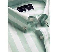Charles Tyrwhitt Men's Slim Fit Short Sleeve Wrinkle-Resistant Striped Button-Down Shirt