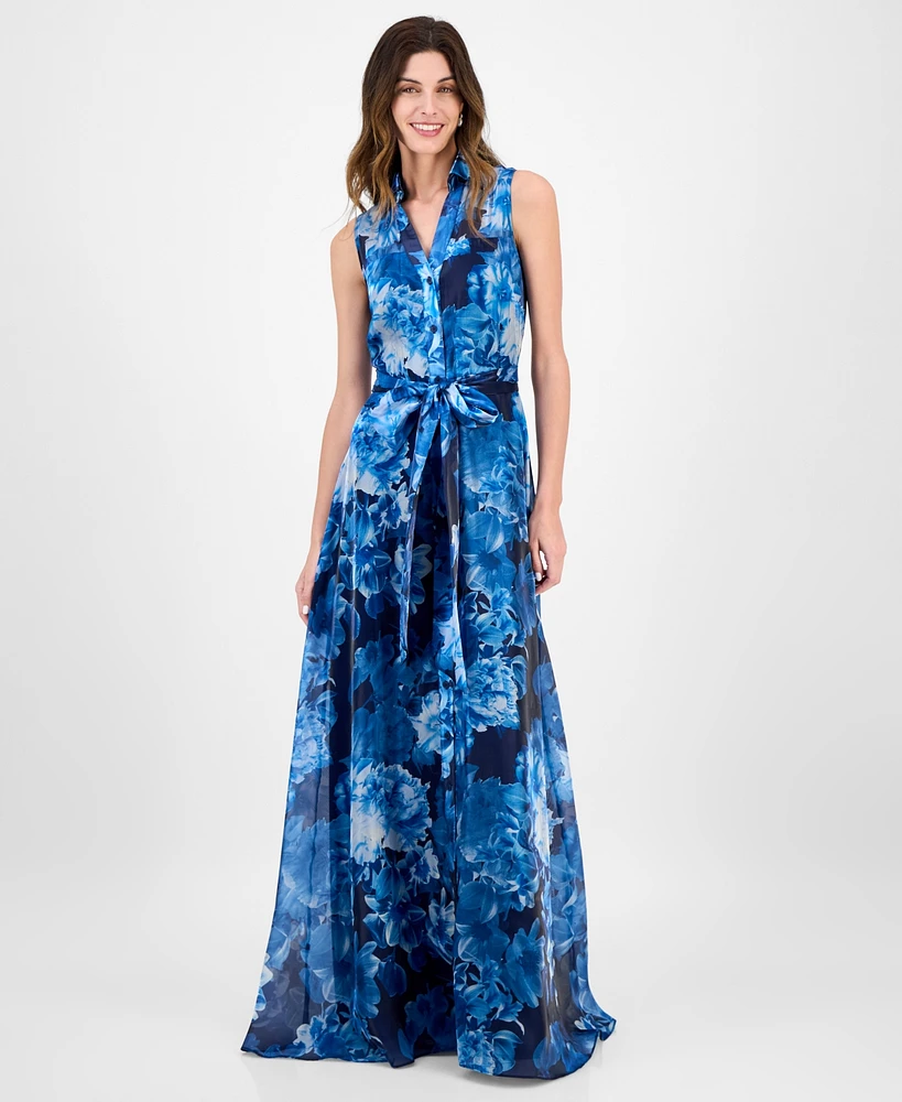 julia jordan Women's Sleeveless Maxi Shirtdress