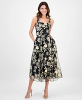 julia jordan Women's Sleeveless Square-Neck Dress