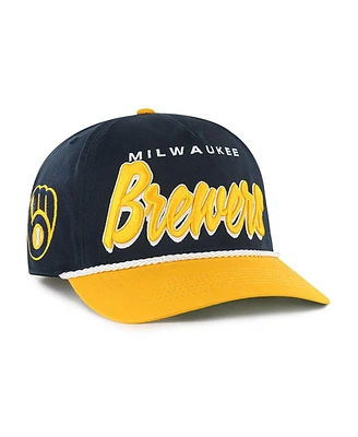 '47 Brand Men's Navy Milwaukee Brewers Drop Shadow Rope Hitch Adjustable Hat