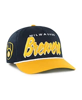 '47 Brand Men's Navy Milwaukee Brewers Drop Shadow Rope Hitch Adjustable Hat