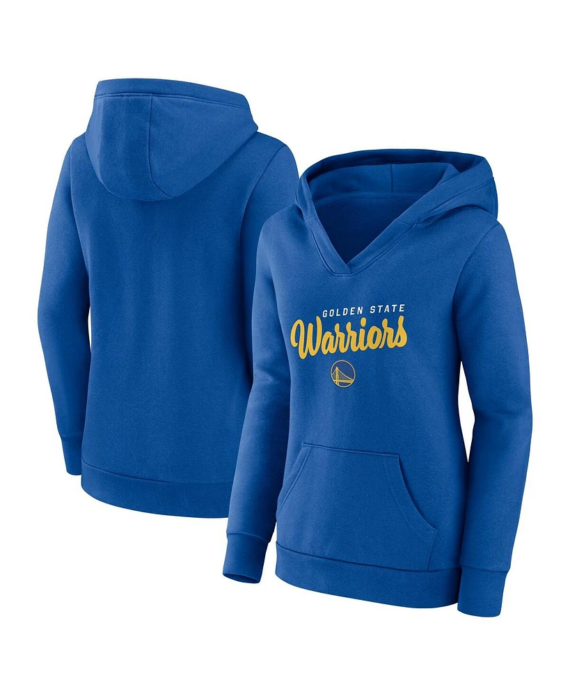 Logo Athletic Women's Royal Golden State Warriors Triumphant V-Neck Pullover Hoodie