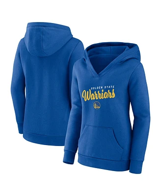 Logo Athletic Women's Royal Golden State Warriors Triumphant V-Neck Pullover Hoodie
