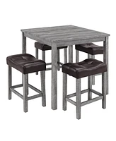 5-Piece Industrial Dining Set for Living, Dining, Game Room