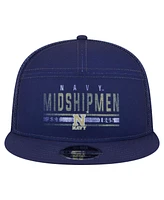New Era Men's Navy Midshipmen Split Panel 9FIFTY Snapback Trucker Hat