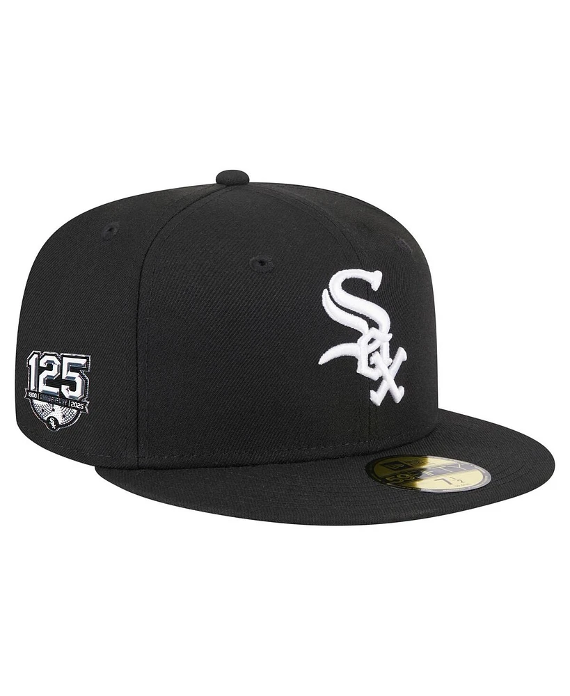 New Era Men's Black Chicago White Sox 125th Anniversary 59FIFTY Fitted Hat