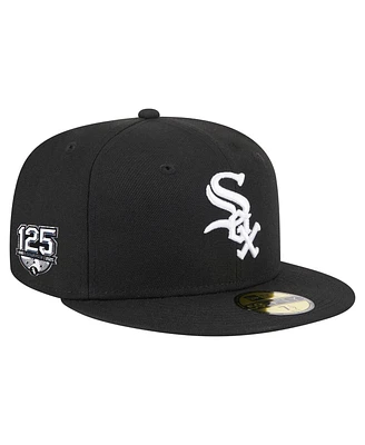 New Era Men's Black Chicago White Sox 125th Anniversary 59FIFTY Fitted Hat