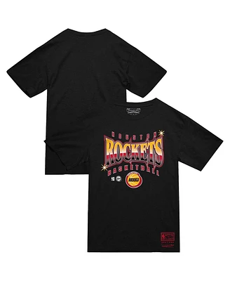 Mitchell & Ness Men's Black Houston Rockets Worldwide Collection Glow Up T-Shirt
