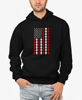 La Pop Art Men's Skull Flag Word Hooded Sweatshirt