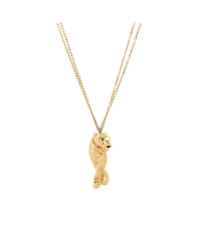 Pre-Owned Cartier Panthere de Cartier Pendant Necklace 18K Gold with Tsavorite and Onyx