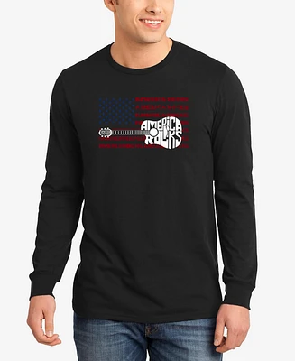 La Pop Art Men's America Rocks Word Long Sleeve T-Shirt