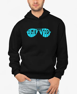 La Pop Art Men's Beach Vibes Word Hooded Sweatshirt