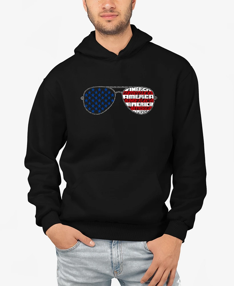 La Pop Art Men's Americana Sunglasses Word Hooded Sweatshirt
