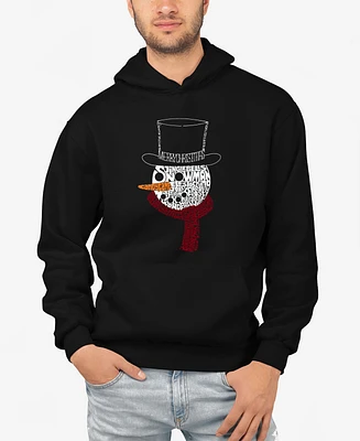 La Pop Art Men's Snowman Face Word Hooded Sweatshirt