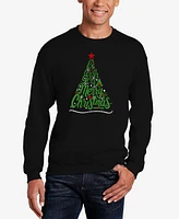 La Pop Art Men's We Wish You A Merry Christmas Word Crewneck Sweatshirt