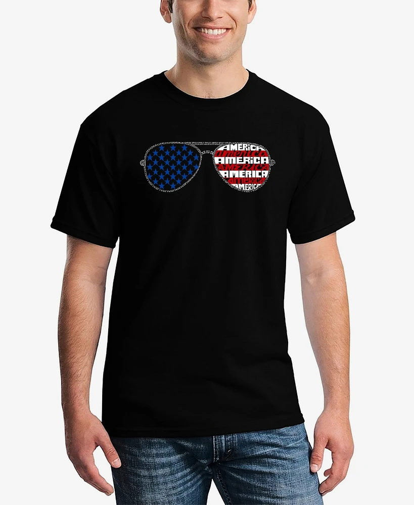 La Pop Art Men's Americana Sunglasses Word T-Shirt