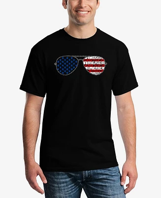 La Pop Art Men's Americana Sunglasses Word T-Shirt