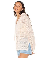 Roxy Juniors' Hippie Love Cotton-Blend Relaxed Sweater