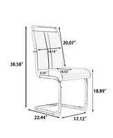 Extendable Dining Table and Armless Chair Set for 6-8 (62.4" - 78.15" Table)
