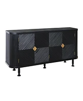 Modern Accent Cabinet with Adjustable Shelves and 4 Doors